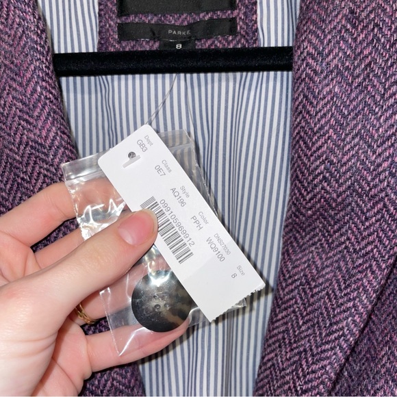 NWT J. Crew Parke Purple Herringbone Wool Button Blazer - Picture 7 of 9